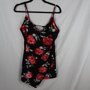Almost Famous Floral Roses Romper Size L